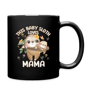 Ce bébé paresseux aime maman le jour de la fête des mères - Mug uni - noir - Droite