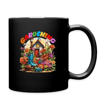 Die Freude eines Gartenliebhabers - Tasse einfarbig - Schwarz - Rechts