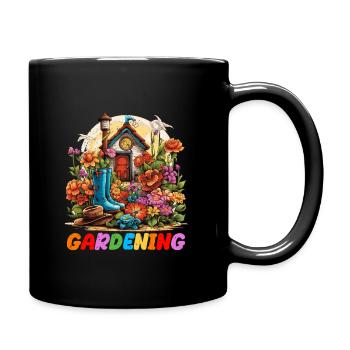 Die Freude eines Gartenliebhabers - Tasse einfarbig - Schwarz - Rechts