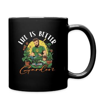 Die Freude eines Gartenliebhabers - Tasse einfarbig - Schwarz - Rechts