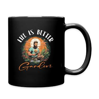 Die Freude eines Gartenliebhabers - Tasse einfarbig - Schwarz - Rechts