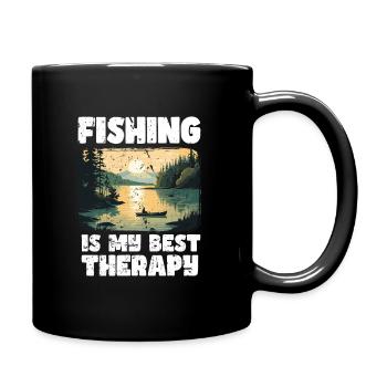 Fishing, Leisure, Contemplative, Quiet, Nature Experience - Full Colour Mug - black - Right