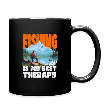Fishing, Leisure, Contemplative, Quiet, Nature Experience - Full Colour Mug - black - Right