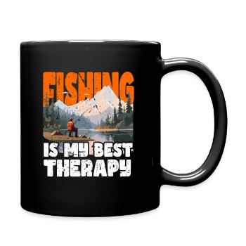 Fishing, Leisure, Contemplative, Quiet, Nature Experience - Full Colour Mug - black - Right