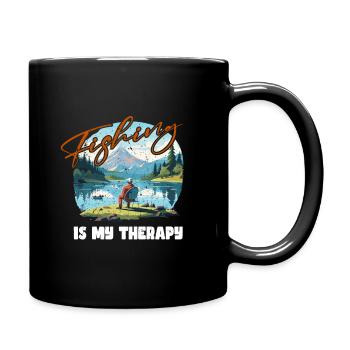 Fishing, Leisure, Contemplative, Quiet, Nature Experience - Full Colour Mug - black - Right