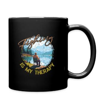 Fishing, Leisure, Contemplative, Quiet, Nature Experience - Full Colour Mug - black - Right