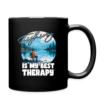 Fishing, Leisure, Contemplative, Quiet, Nature Experience - Full Colour Mug - black - Right
