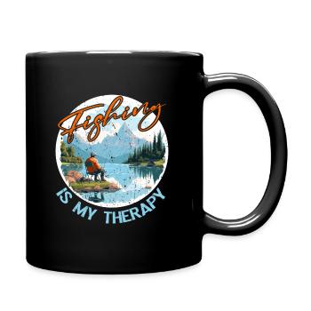Fishing, Leisure, Contemplative, Quiet, Nature Experience - Full Colour Mug - black - Right