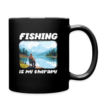 Fishing, Leisure, Contemplative, Quiet, Nature Experience - Full Colour Mug - black - Right