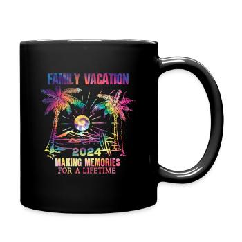 Family holidays 2024 make memories - Full Colour Mug - black - Right