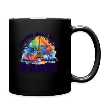 Bonne année avec feu d’artifice à Paris - Mug uni - noir - Droite