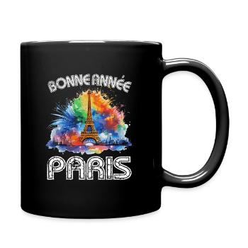 Bonne année avec feu d’artifice à Paris - Mug uni - noir - Droite