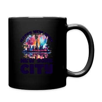 Bonne année avec feux d’artifice à New York - Mug uni - noir - Droite