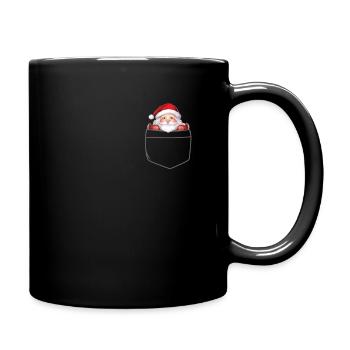 Rentier Pocket Funny Xmas Santa Claus - Tasse einfarbig - Schwarz - Rechts