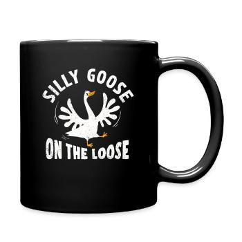 Silly geese on the loose - Full Colour Mug - black - Right