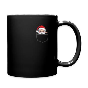 Rentier Pocket Funny Xmas Santa Claus - Tasse einfarbig - Schwarz - Rechts