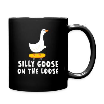 Silly geese on the loose - Full Colour Mug - black - Right