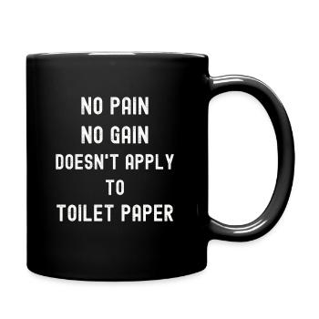 ohne Fleiß kein Preis Toilettenpapier - Tasse einfarbig - Schwarz - Rechts