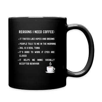 Reasons I need coffee list - Full Colour Mug - black - Right