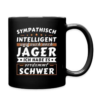 Sympathisch und intelligent - Jäger Edition - Tasse einfarbig - Schwarz - Rechts