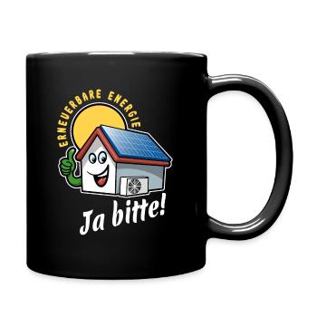 Erneuerbare Energie - Solarzelle - Wärmepumpe - Tasse einfarbig - Schwarz - Rechts