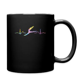 Ballet, Danseur, Battement de cœur, Ecg, Ballerine - Mug uni - noir - Droite