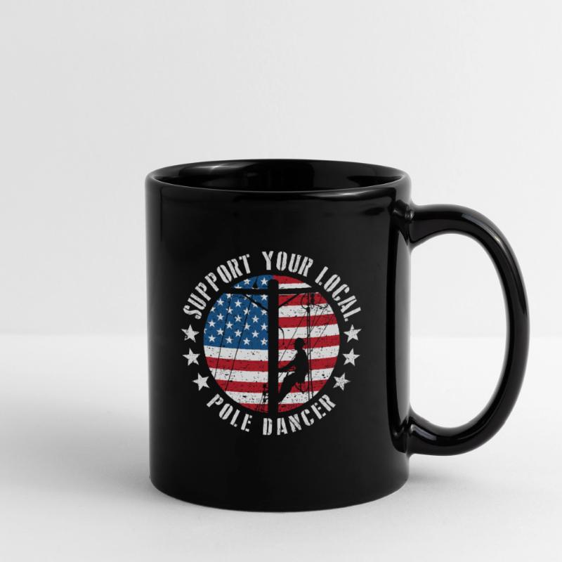 Support Your Local Pole Dancer Lineman Full Colour Mug