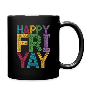 Happy Fri Yay Teacher Weekend Funny Meme - Full Colour Mug - black - Right