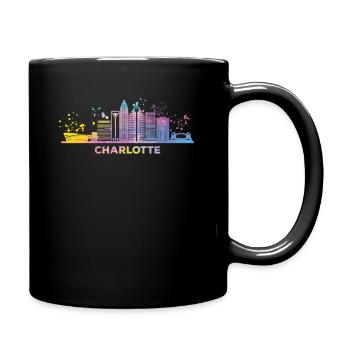 Charlottean's Skyline Charlotte - Full Colour Mug - black - Right