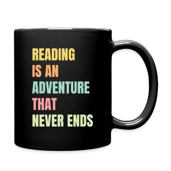 Reading is an adventure book lover - Full Colour Mug - black - Right