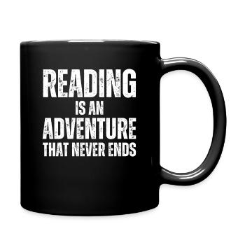 Reading is an adventure book lover - Full Colour Mug - black - Right