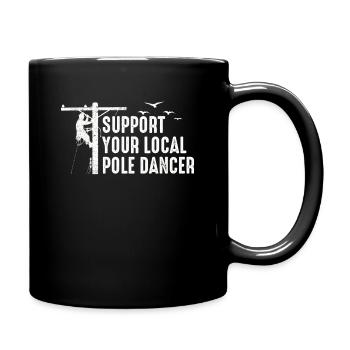 American Lineman Powerline Worker Design - Full Colour Mug - black - Right