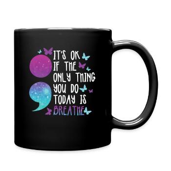 psycMental Health Warrior Purple And Turquoise - Full Colour Mug - black - Right