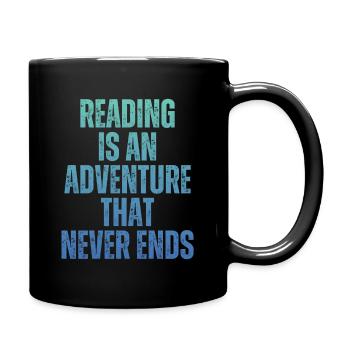 Reading is an adventure Book lover - Full Colour Mug - black - Right