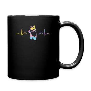 Ballett Tänzer Herzschlag Ekg Ballerina - Tasse einfarbig - Schwarz - Rechts