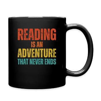 Reading is an adventure book lover - Full Colour Mug - black - Right