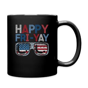 Happy Fri Yay Teacher Weekend Funny Meme - Full Colour Mug - black - Right