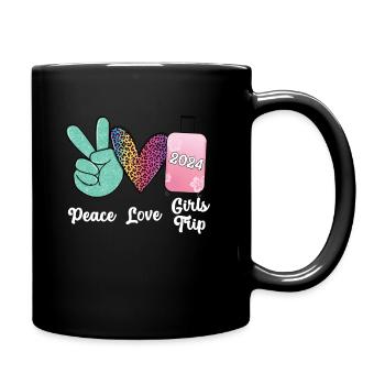Week-end entre filles Peace Love Girls Trip 2024 - Mug uni - noir - Droite