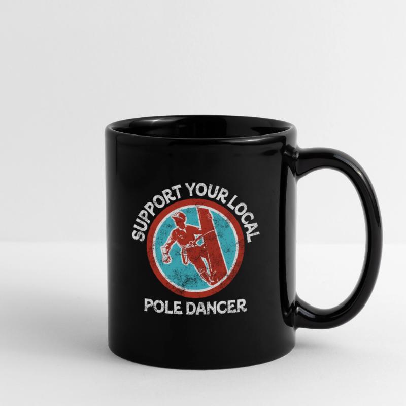 Support Your Local Pole Dancer Lineman Full Colour Mug