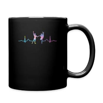 Ballett Tänzer Herzschlag Ekg Ballerina - Tasse einfarbig - Schwarz - Rechts