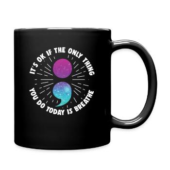 psycMental Health Warrior Purple And Turquoise - Full Colour Mug - black - Right