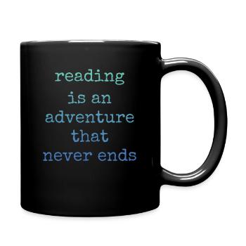 Reading is an adventure book lover - Full Colour Mug - black - Right