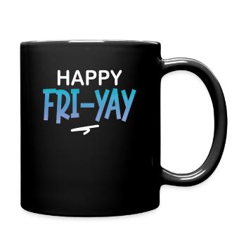 Happy Fri Yay Teacher Weekend Funny Meme - Full Colour Mug - black - Right