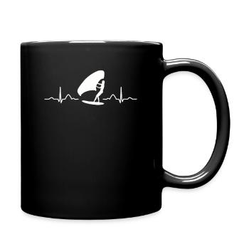 Flügel Surfer Wingsurfing Retro Folie Flügel - Tasse einfarbig - Schwarz - Rechts