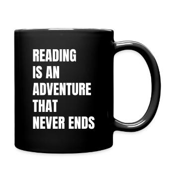 Reading is an adventure book lover - Full Colour Mug - black - Right