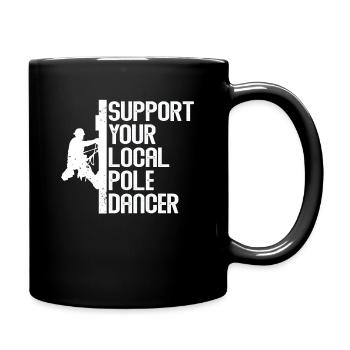 Soutenez votre monteur de ligne local - Mug uni - noir - Droite
