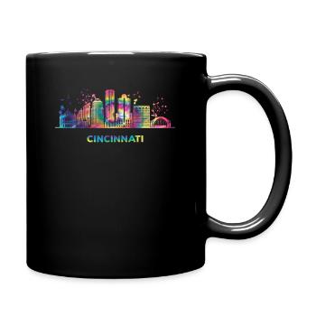 Cincinnatian Skyline Cincinnati - Tasse einfarbig - Schwarz - Rechts