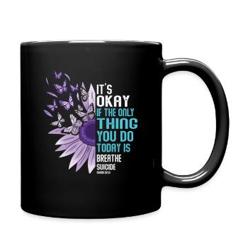 Suicide Prevention Awareness - Full Colour Mug - black - Right