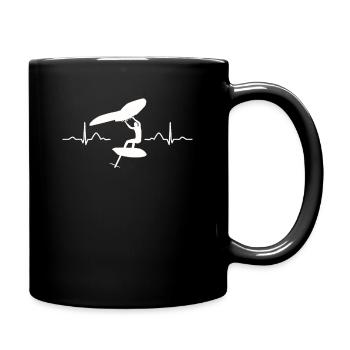Flügel Surfer Wingsurfing Retro Folie Flügel - Tasse einfarbig - Schwarz - Rechts