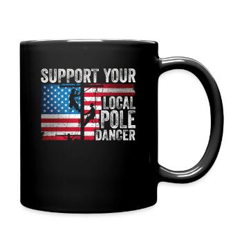 American Lineman Powerline Worker Design - Full Colour Mug - black - Right